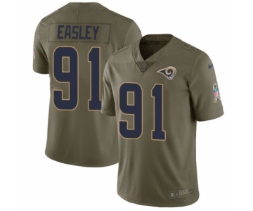 Men's Nike Los Angeles Rams #91 Dominique Easley Limited Olive 2017 Salute to Service NFL Jersey