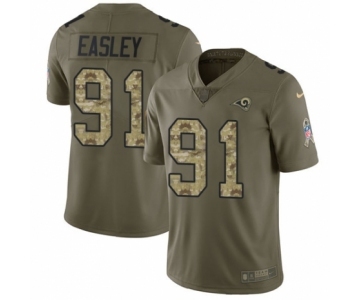 Men's Nike Los Angeles Rams #91 Dominique Easley Limited Olive-Camo 2017 Salute to Service NFL Jersey