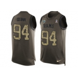 Men's Nike Los Angeles Rams #94 Robert Quinn Limited Green Salute to Service Tank Top NFL Jersey