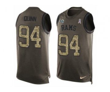 Men's Nike Los Angeles Rams #94 Robert Quinn Limited Green Salute to Service Tank Top NFL Jersey