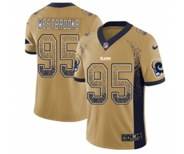 Men's Nike Los Angeles Rams #95 Ethan Westbrooks Limited Gold Rush Drift Fashion NFL Jersey