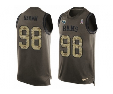 Men's Nike Los Angeles Rams #98 Connor Barwin Limited Green Salute to Service Tank Top NFL Jersey