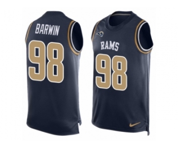 Men's Nike Los Angeles Rams #98 Connor Barwin Limited Navy Blue Player Name & Number Tank Top NFL Jersey