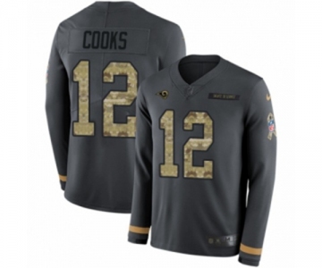 Nike Los Angeles Rams #12 Brandin Cooks Limited Black Salute to Service Therma Long Sleeve NFL Jersey