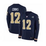 Nike Los Angeles Rams #12 Brandin Cooks Limited Navy Blue Therma Long Sleeve NFL Jersey