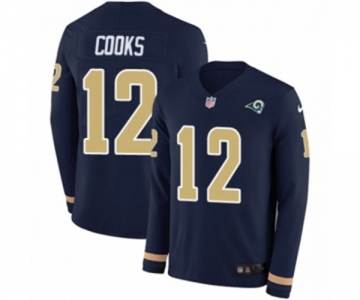 Nike Los Angeles Rams #12 Brandin Cooks Limited Navy Blue Therma Long Sleeve NFL Jersey