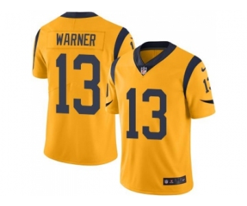 Nike Los Angeles Rams #13 Kurt Warner Gold Men's Stitched NFL Limited Rush Jersey