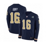 Nike Los Angeles Rams #16 Jared Goff Limited Navy Blue Therma Long Sleeve NFL Jersey