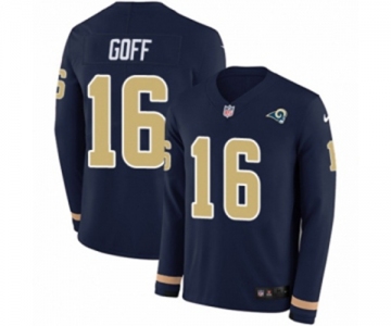 Nike Los Angeles Rams #16 Jared Goff Limited Navy Blue Therma Long Sleeve NFL Jersey