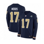 Nike Los Angeles Rams #17 Robert Woods Limited Navy Blue Therma Long Sleeve NFL Jersey