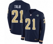 Nike Los Angeles Rams #21 Aqib Talib Limited Navy Blue Therma Long Sleeve NFL Jersey