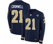 Nike Los Angeles Rams #21 Nolan Cromwell Limited Navy Blue Therma Long Sleeve NFL Jersey