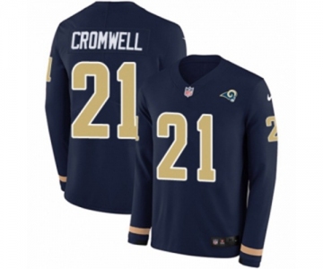 Nike Los Angeles Rams #21 Nolan Cromwell Limited Navy Blue Therma Long Sleeve NFL Jersey