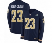 Nike Los Angeles Rams #23 Nickell Robey-Coleman Limited Navy Blue Therma Long Sleeve NFL Jersey