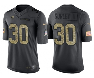 Nike Los Angeles Rams #30 Todd Gurley II Men's Stitched Black NFL Salute to Service Limited Jerseys