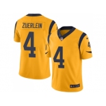 Nike Los Angeles Rams #4 Greg Zuerlein Gold Men Stitched NFL Limited Rush Jersey