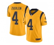 Nike Los Angeles Rams #4 Greg Zuerlein Gold Men Stitched NFL Limited Rush Jersey