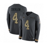 Nike Los Angeles Rams #4 Greg Zuerlein Limited Black Salute to Service Therma Long Sleeve NFL Jersey