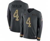 Nike Los Angeles Rams #4 Greg Zuerlein Limited Black Salute to Service Therma Long Sleeve NFL Jersey