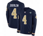 Nike Los Angeles Rams #4 Greg Zuerlein Limited Navy Blue Therma Long Sleeve NFL Jersey