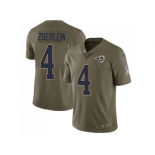 Nike Los Angeles Rams #4 Greg Zuerlein Olive Men Stitched NFL Limited 2017 Salute To Service Jersey