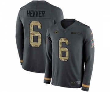 Nike Los Angeles Rams #6 Johnny Hekker Limited Black Salute to Service Therma Long Sleeve NFL Jersey