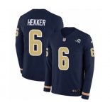 Nike Los Angeles Rams #6 Johnny Hekker Limited Navy Blue Therma Long Sleeve NFL Jersey