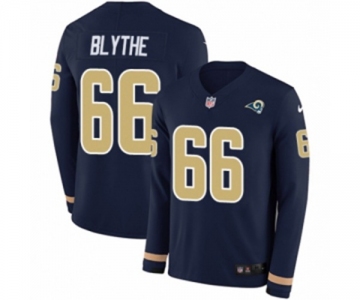 Nike Los Angeles Rams #66 Austin Blythe Limited Navy Blue Therma Long Sleeve NFL Jersey