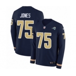 Nike Los Angeles Rams #75 Deacon Jones Limited Navy Blue Therma Long Sleeve NFL Jersey