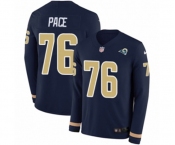 Nike Los Angeles Rams #76 Orlando Pace Limited Navy Blue Therma Long Sleeve NFL Jersey