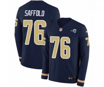 Nike Los Angeles Rams #76 Rodger Saffold Limited Navy Blue Therma Long Sleeve NFL Jersey