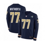 Nike Los Angeles Rams #77 Andrew Whitworth Limited Navy Blue Therma Long Sleeve NFL Jersey