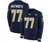 Nike Los Angeles Rams #77 Andrew Whitworth Limited Navy Blue Therma Long Sleeve NFL Jersey