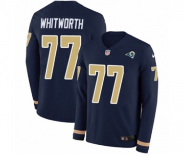 Nike Los Angeles Rams #77 Andrew Whitworth Limited Navy Blue Therma Long Sleeve NFL Jersey