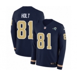 Nike Los Angeles Rams #81 Torry Holt Limited Navy Blue Therma Long Sleeve NFL Jersey