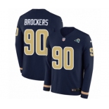 Nike Los Angeles Rams #90 Michael Brockers Limited Navy Blue Therma Long Sleeve NFL Jersey