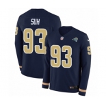 Nike Los Angeles Rams #93 Ndamukong Suh Limited Navy Blue Therma Long Sleeve NFL Jersey