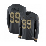 Nike Los Angeles Rams #99 Aaron Donald Limited Black Salute to Service Therma Long Sleeve NFL Jersey