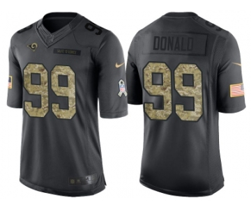 Nike Los Angeles Rams #99 Aaron Donald Men's Stitched Black NFL Salute to Service Limited Jerseys