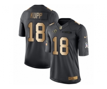 Nike Rams #18 Cooper Kupp Black Men's Stitched NFL Limited Gold Salute To Service Jersey