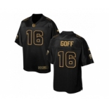 Nike St. Louis Rams #16 Jared Goff Black Men's Stitched NFL Elite Pro Line Gold Collection Jersey