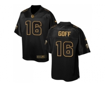 Nike St. Louis Rams #16 Jared Goff Black Men's Stitched NFL Elite Pro Line Gold Collection Jersey