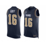 Nike St. Louis Rams #16 Jared Goff Navy Blue Team Color Men's Stitched NFL Limited Tank Top Jersey