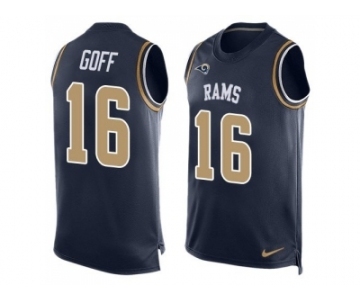 Nike St. Louis Rams #16 Jared Goff Navy Blue Team Color Men's Stitched NFL Limited Tank Top Jersey