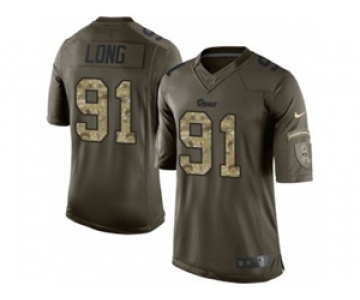 nike nfl jerseys st. louis rams #91 long army green[nike Limited Salute To Service]