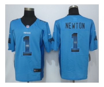 2015 new nike carolina panthers #1 newton pro line blue fashion strobe jerseys[limited]