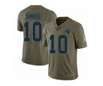 Men Nike Carolina Panthers #10 Curtis Samuel Limited Olive 2017 Salute to Service NFL Jersey