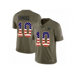 Men Nike Carolina Panthers #10 Curtis Samuel Limited Olive USA Flag 2017 Salute to Service NFL Jersey