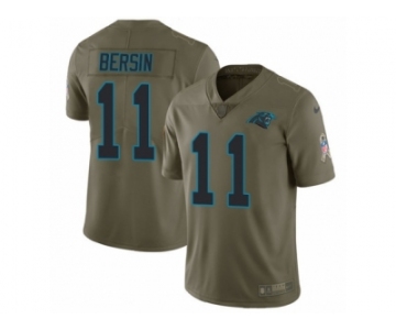 Men Nike Carolina Panthers #11 Brenton Bersin Limited Olive 2017 Salute to Service NFL Jersey