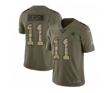 Men Nike Carolina Panthers #11 Brenton Bersin Limited Olive Camo 2017 Salute to Service NFL Jersey